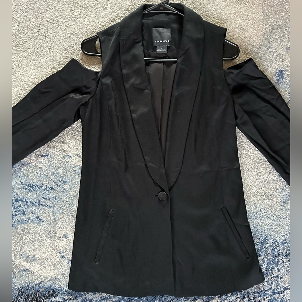 Cold Shoulder Blazer Jacket